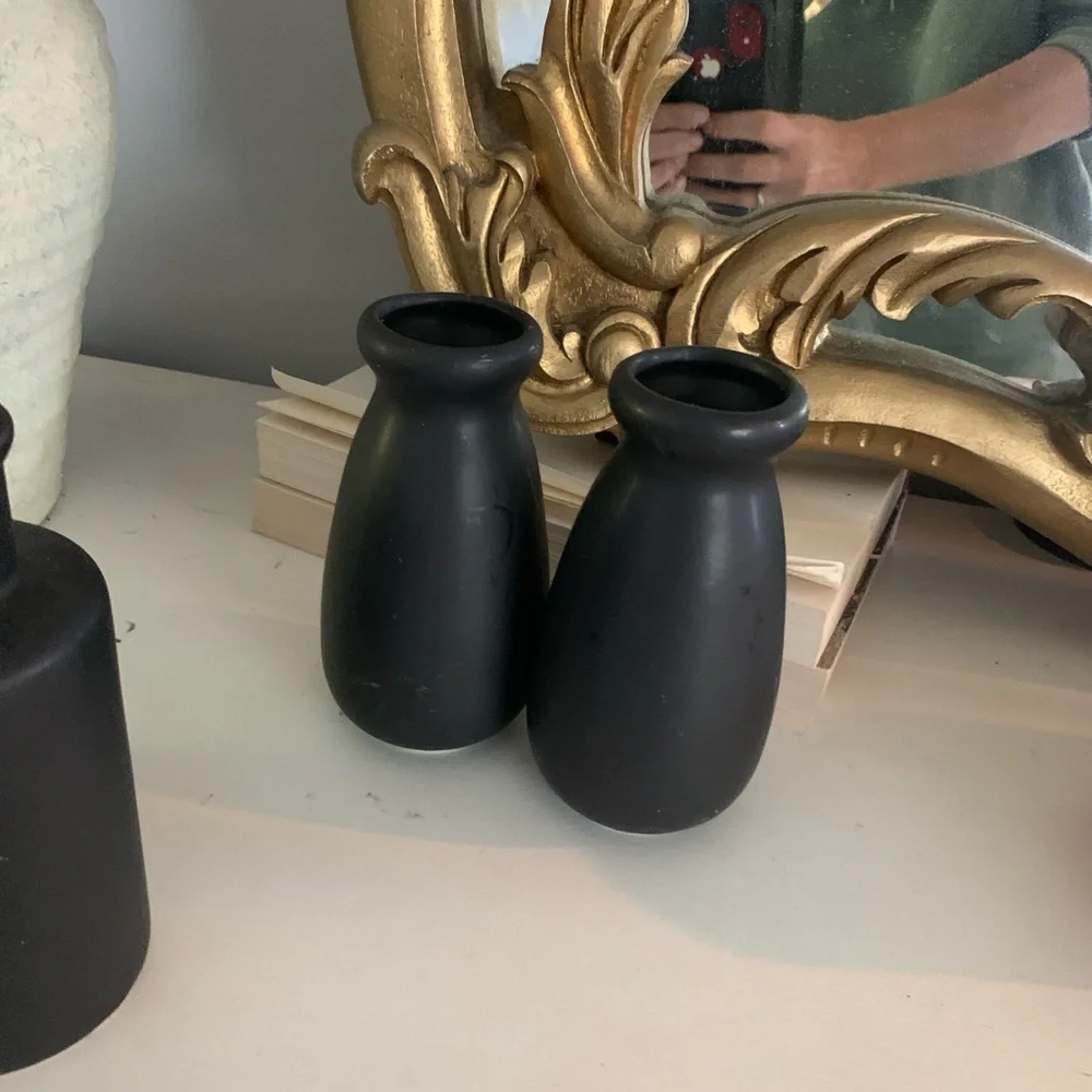 Set of 6‎ black mate ceramic vases home decor